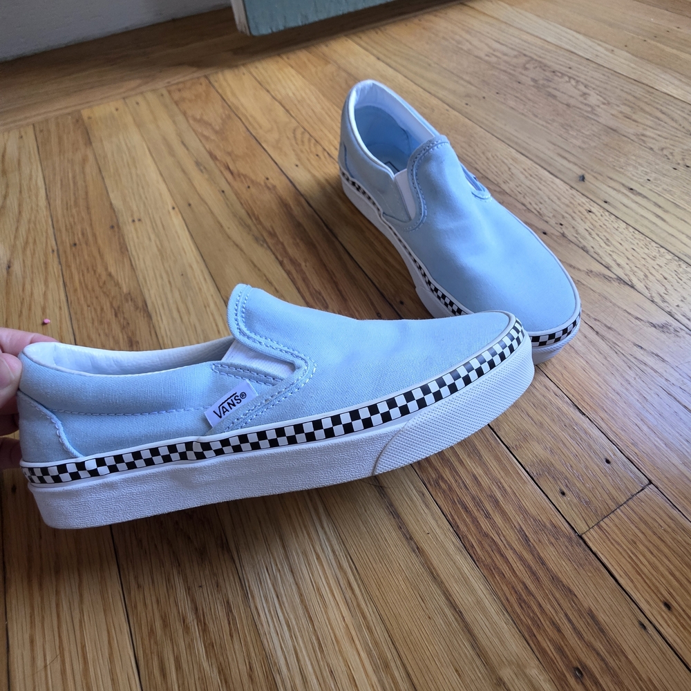 Vans Woman Light Blue Slip-On Sneakers